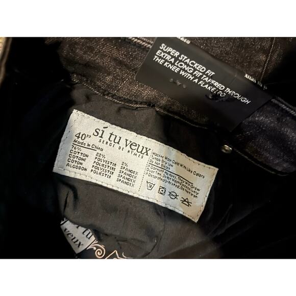 Si Tu Veux Gunner Jean Black Wash Size 40 - Picture 6 of 6